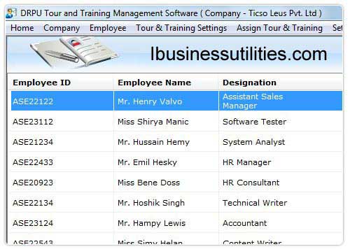 Business Tour Training Planner screenshot