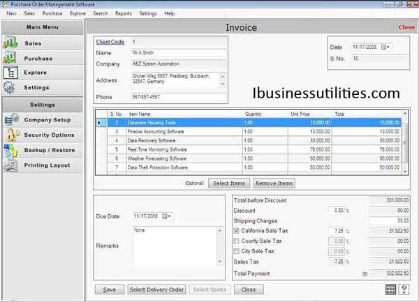 Purchase Order Utilities