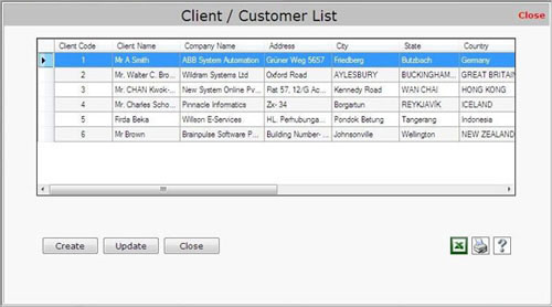 Client/Customer List