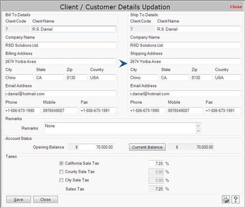 Client/Customer Details