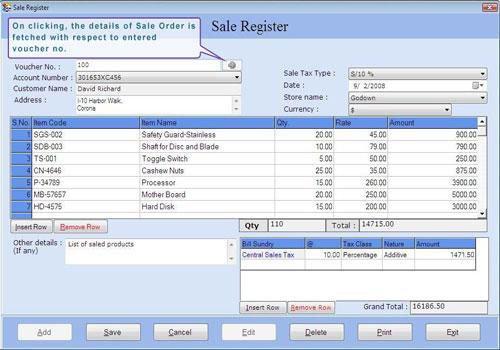Sale Register