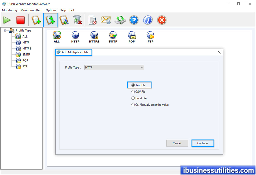 All Profile Monitoring View Website Monitoring Utility Screenshots