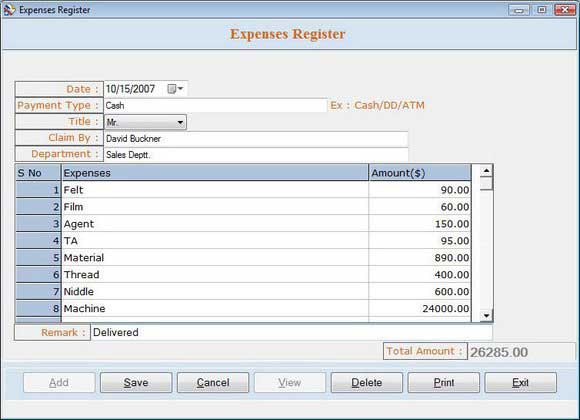 Screenshot of Billing Management Utility