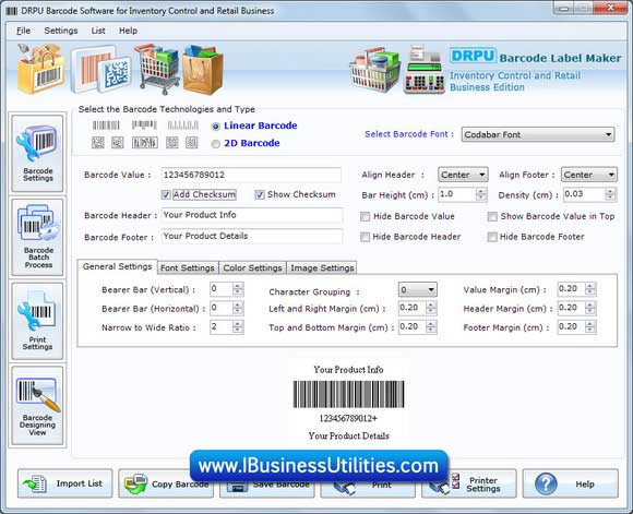 Screenshot of Retail Business Barcode Labels