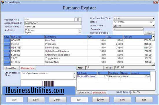 Business Accounting Utilities screenshot