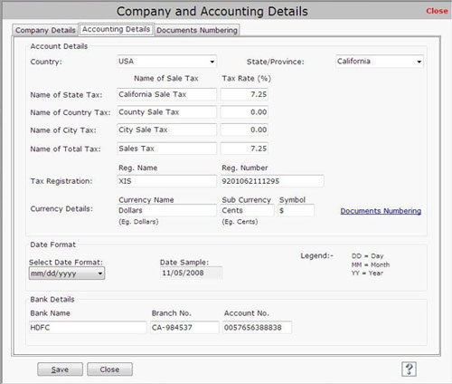 Accounting Details