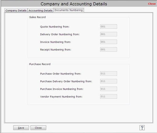 Documents Numbering