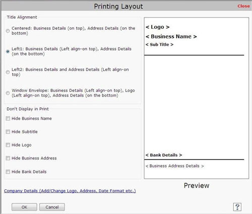 Printing Layout