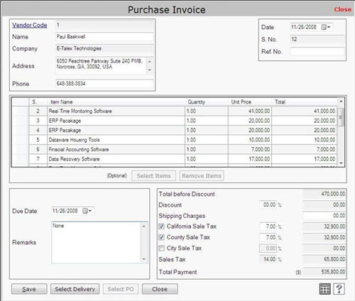 Purchase Invoice