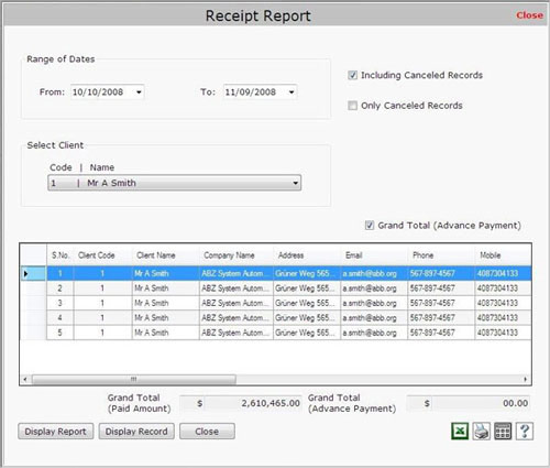 Receipt Report