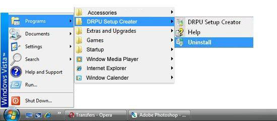 Uninstall Setup package creator from start menu