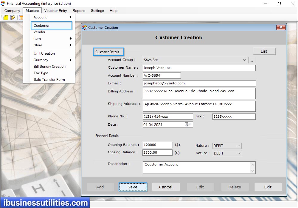 Accounting Software (Enterprise Edition) Screenshots
