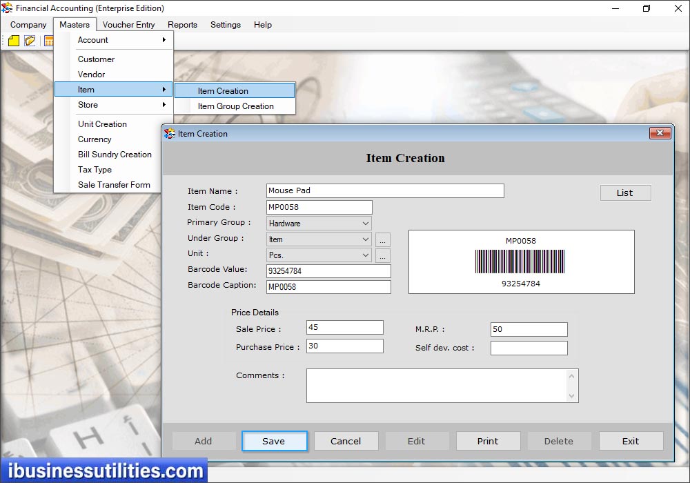 Accounting Software (Enterprise Edition) Screenshots