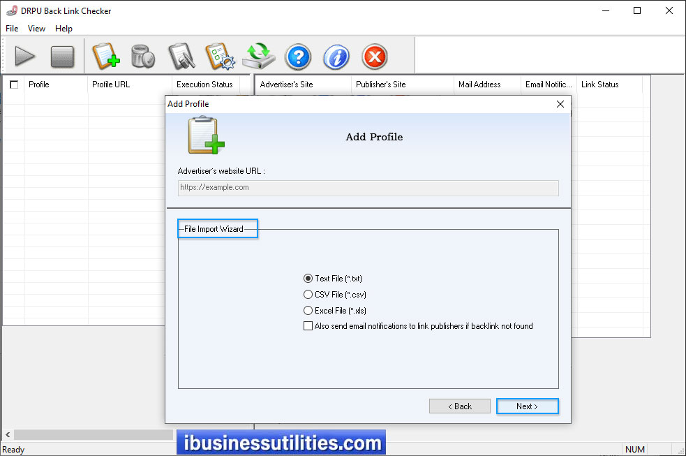 BackLink Checker Utility Screenshots