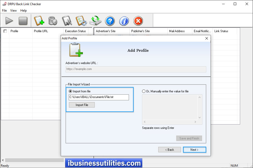 BackLink Checker Utility Screenshots