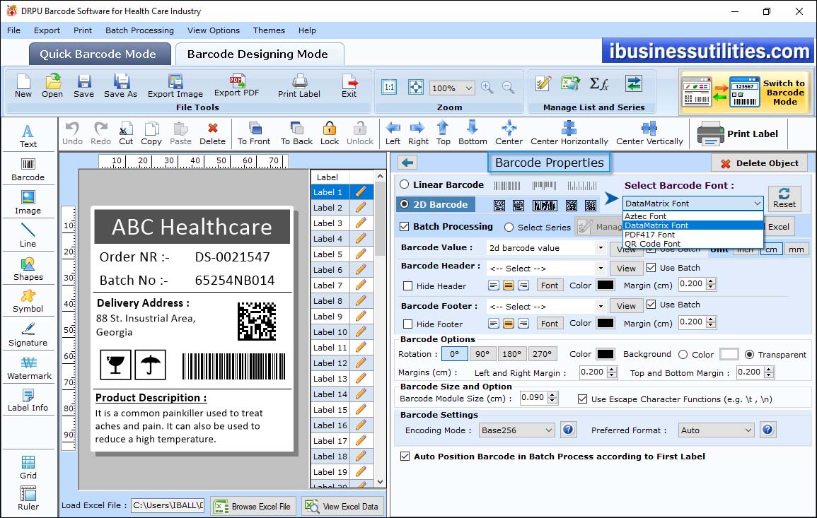 Barcode Label Maker for Healthcare Industry
