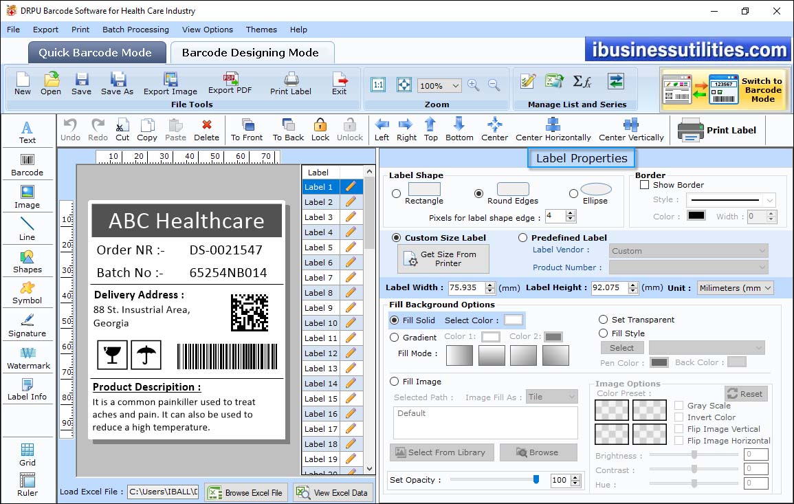 Barcode Label Maker for Healthcare Industry