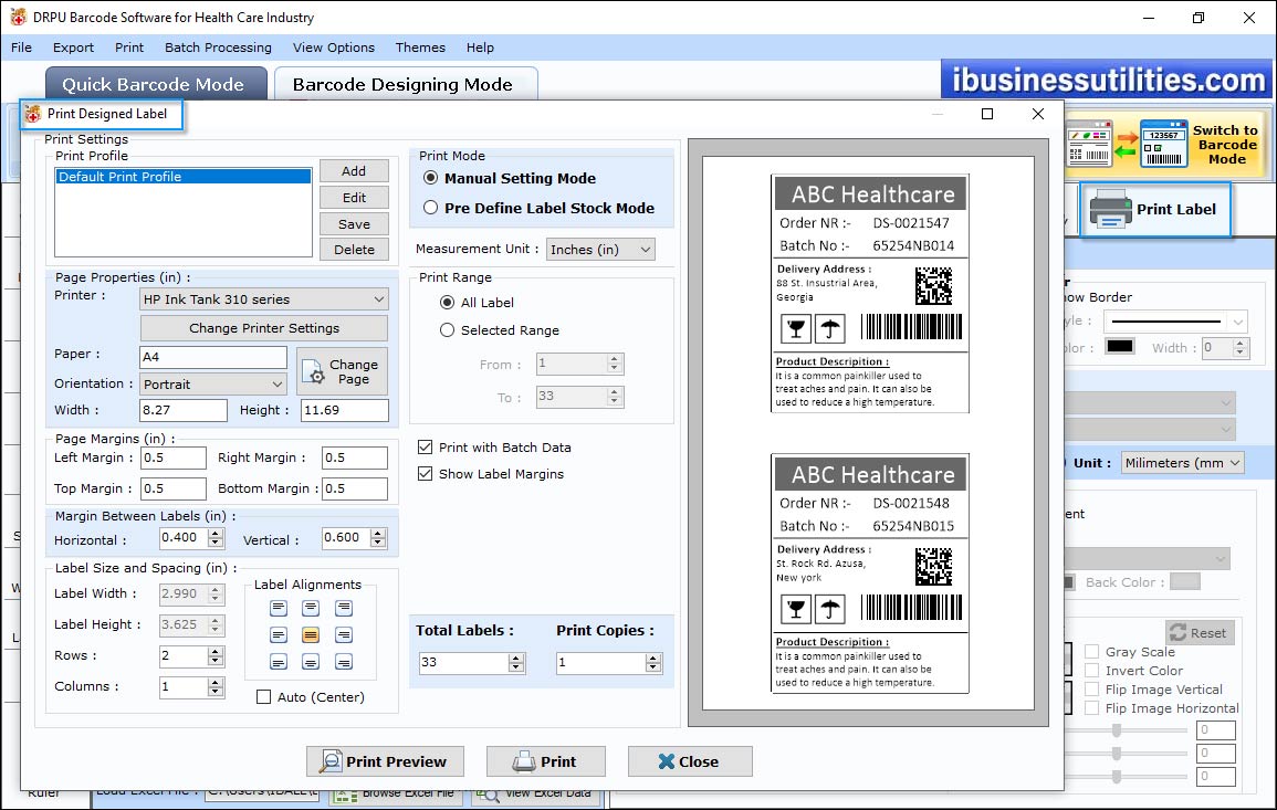 Barcode Label Maker for Healthcare Industry