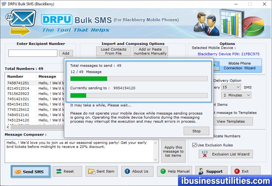 SMS Sending Process
