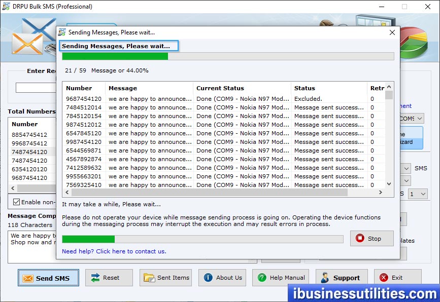 SMS Sending Process