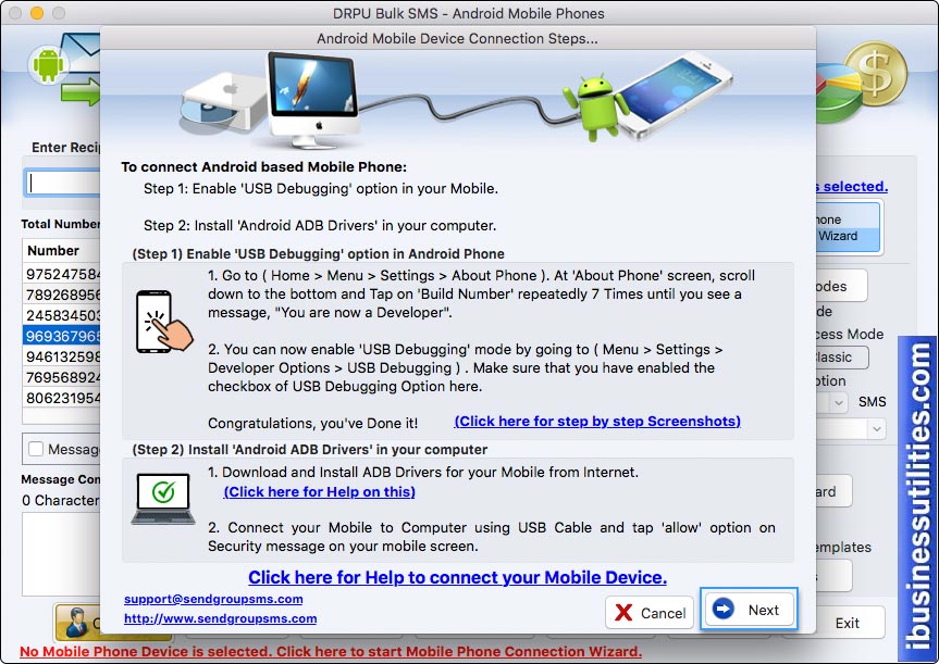 Mobile Phone Connection Wizard