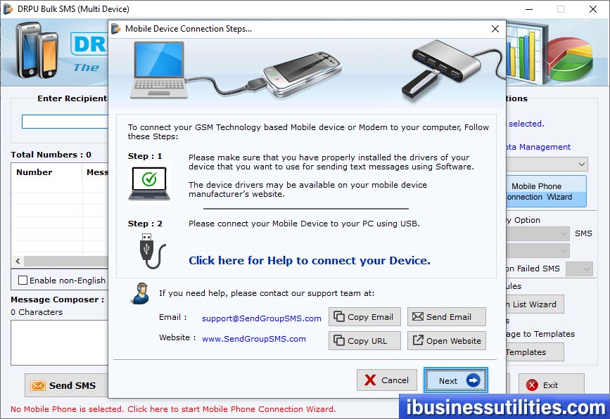 Mobile Phone Connection Wizard