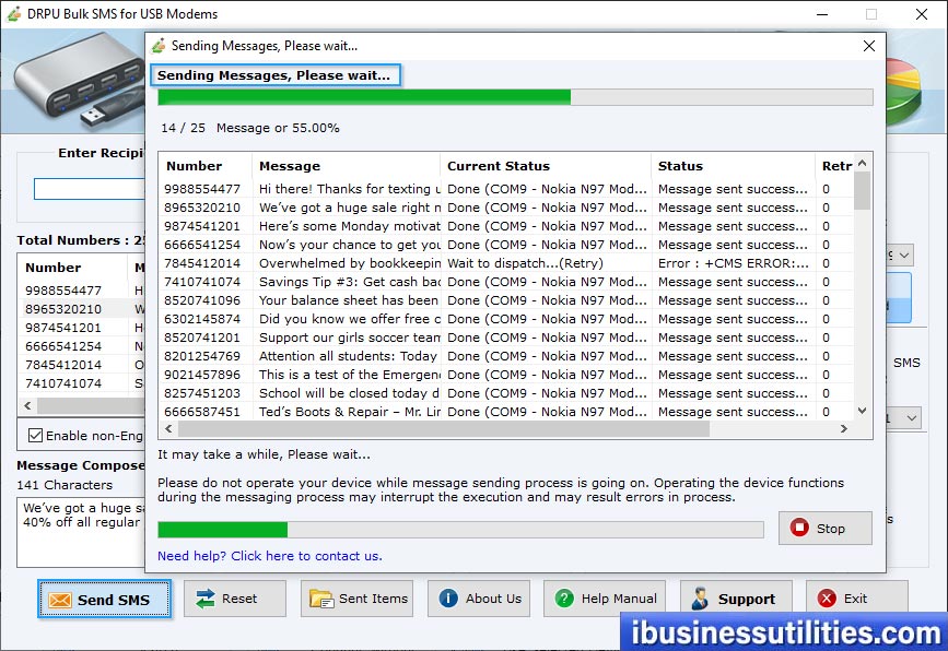 SMS Sending Process SMS Sending Process
