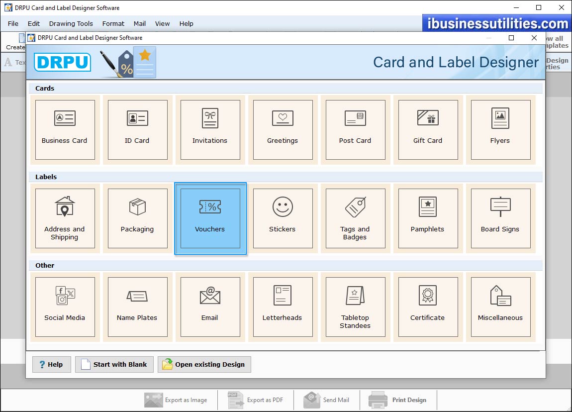 card designing option