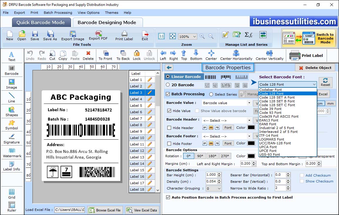 SIn Barcode Designing View' In Barcode Designing View'
