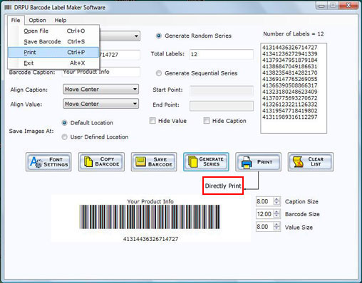 Print Barcode Labels