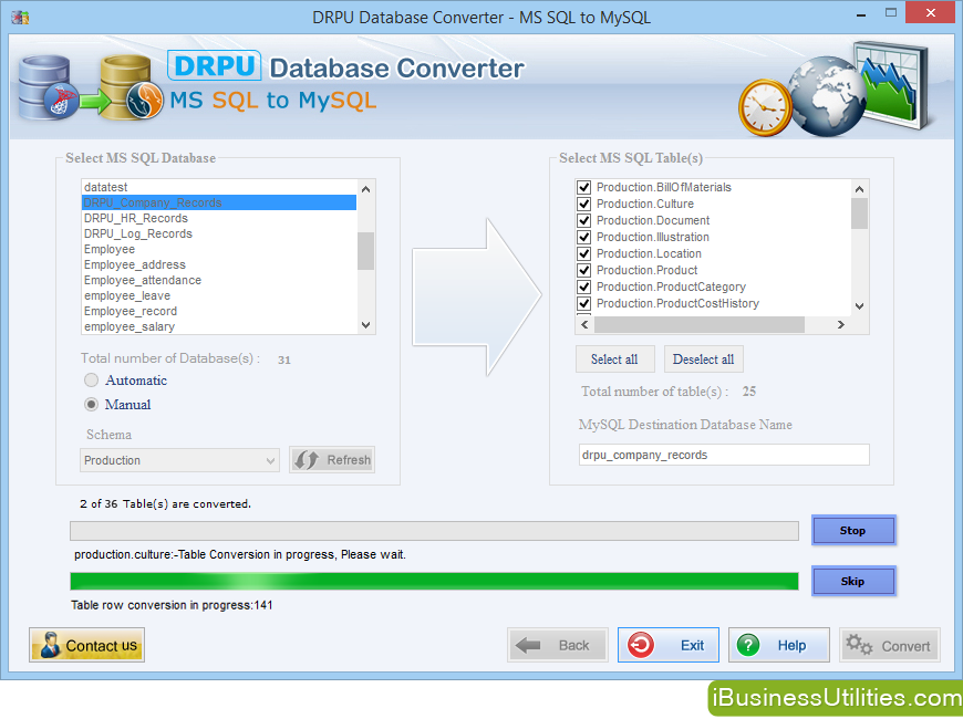 DRPU Database Converter - MSSQL to MySQL