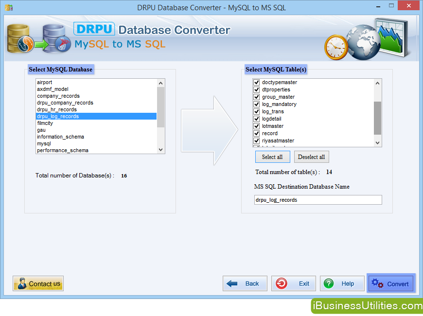 DRPU Database Converter - MySQL to MS SQL