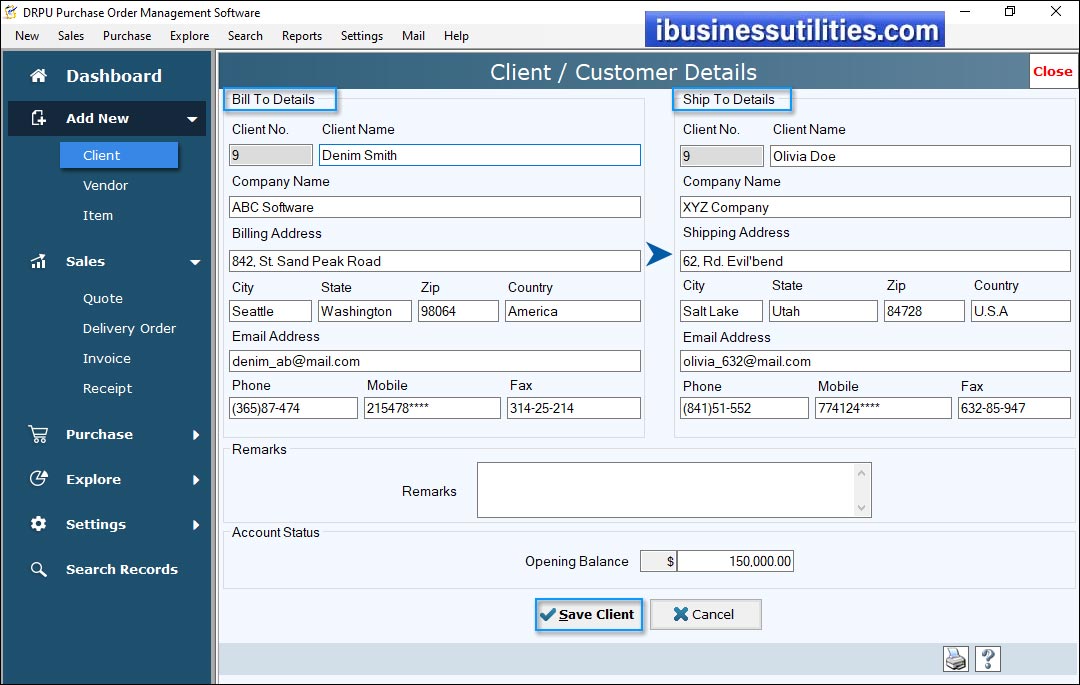 Enter Company details