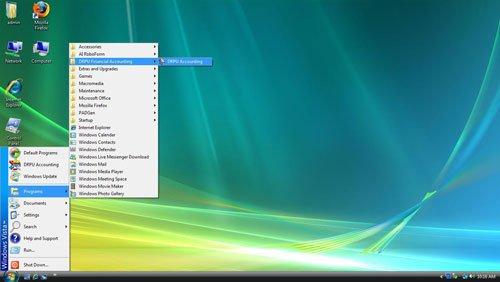 Run Financial Accounting Software from Start Menu