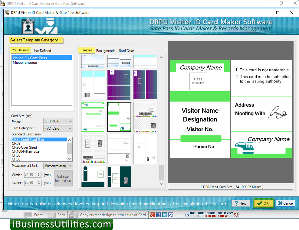 Select Template Category