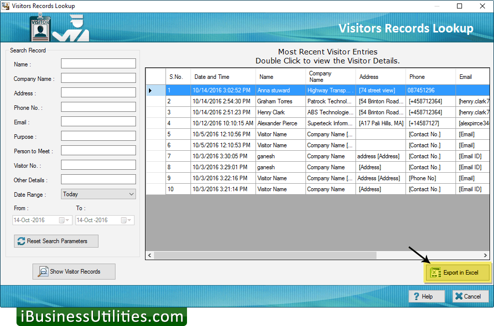 Visitors Records