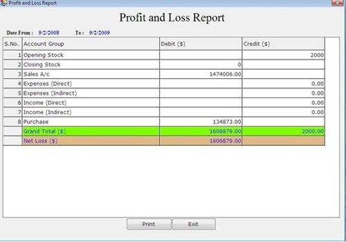 Profit and Loss Report